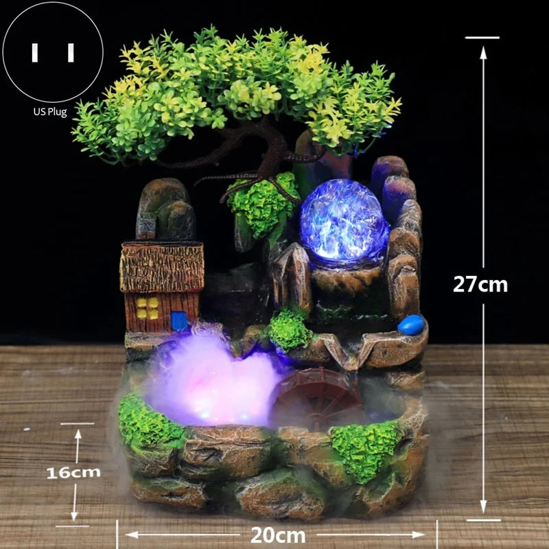 Resin Crafts Feng Shui Fountain With LED Orb